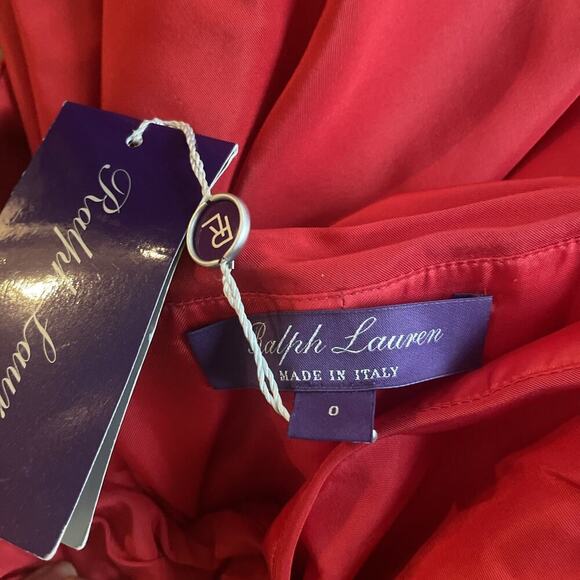 Ralph Lauren Collection Silk Red Bow Train Faille Blouse Bustier Top Corset $3k - Picture 11 of 13